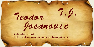 Teodor Jošanović vizit kartica